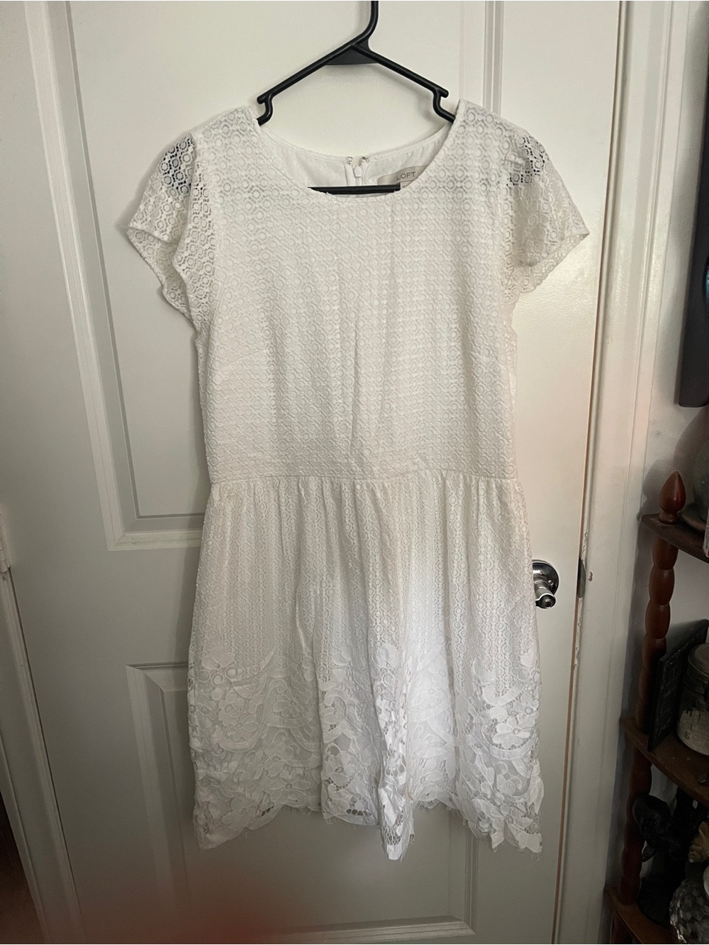 Loft White Lace Dress Size 10